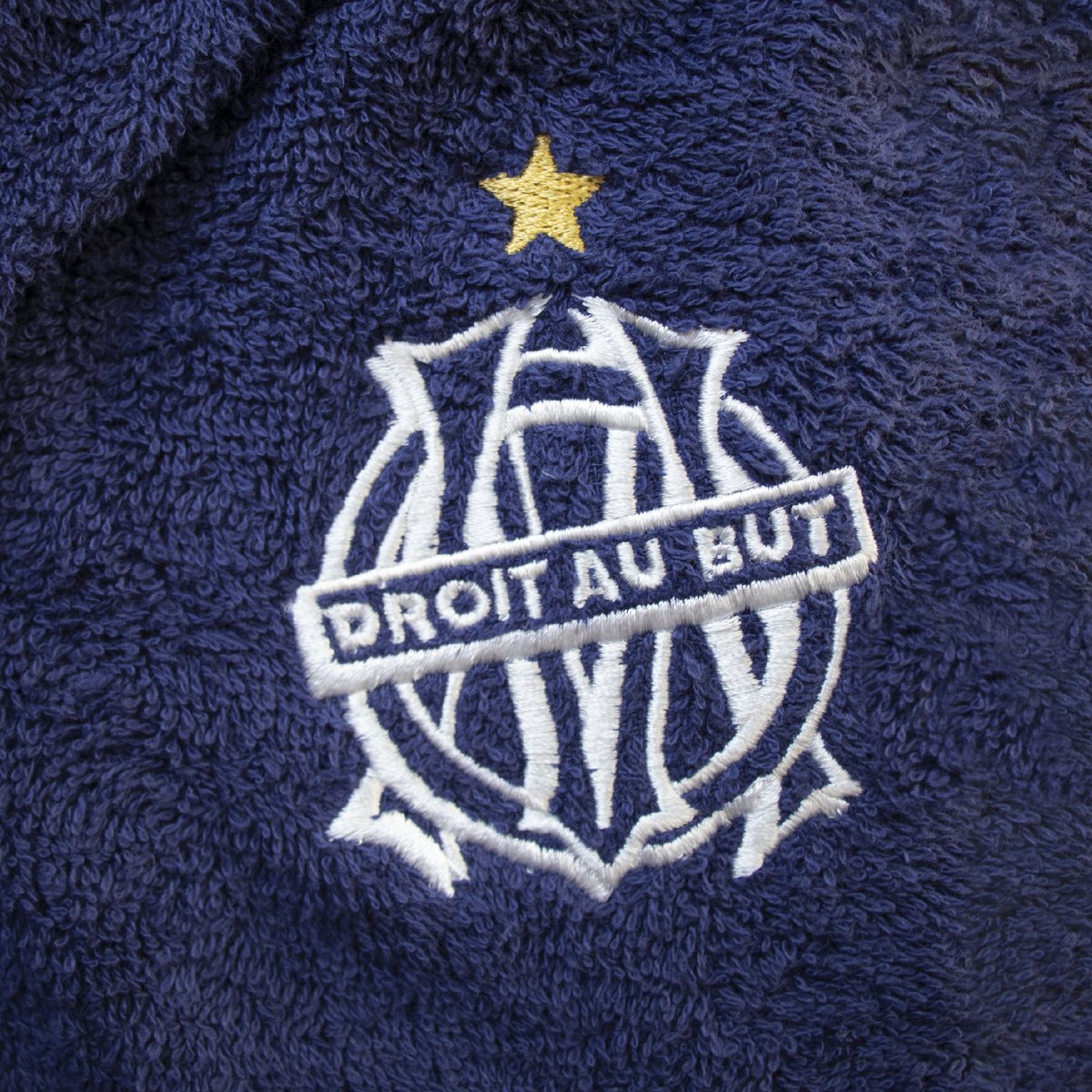Peignoir enfant 100% coton, OM 1993 bleu marine, OLYMPIQUE DE MARSEILLE
