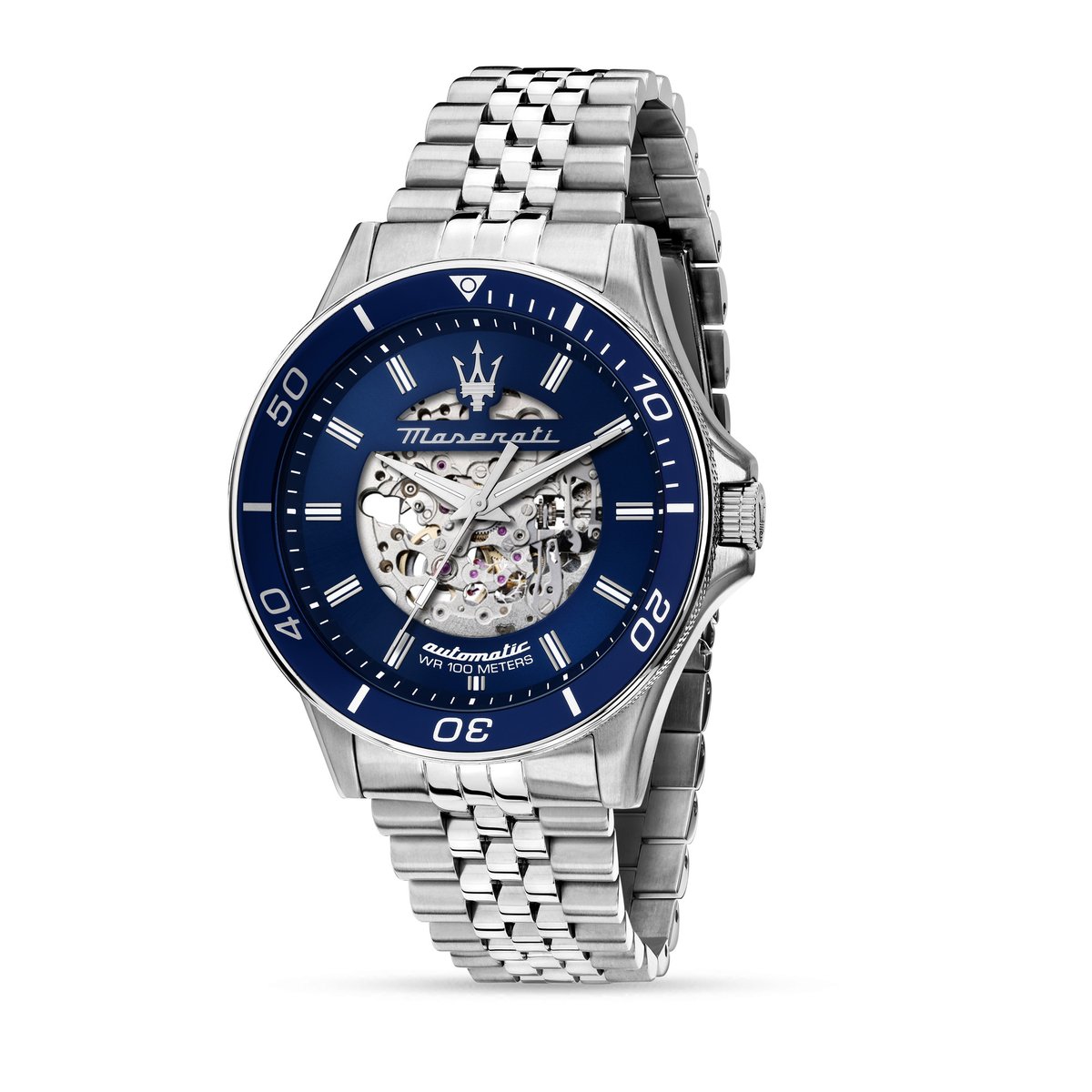 Montre Analogique  SFIDA argenté bleu argenté, MASERATI