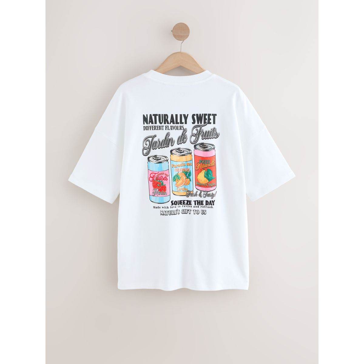 T-shirt à manches courtes et motif cannettes blanc, NEXT