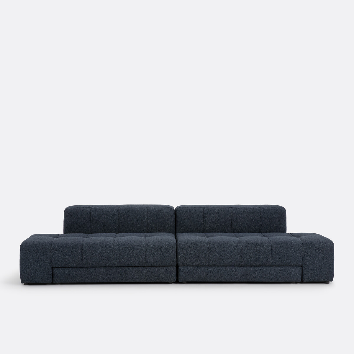 Canapé droit, 5 places, 4 en 1, en bouclette fine, FANO bleu, LA REDOUTE INTERIEURS