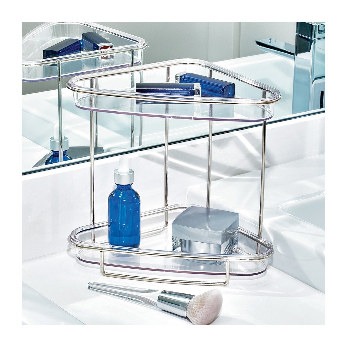 Étagère de coin pour salle de bain argent, IDESIGN