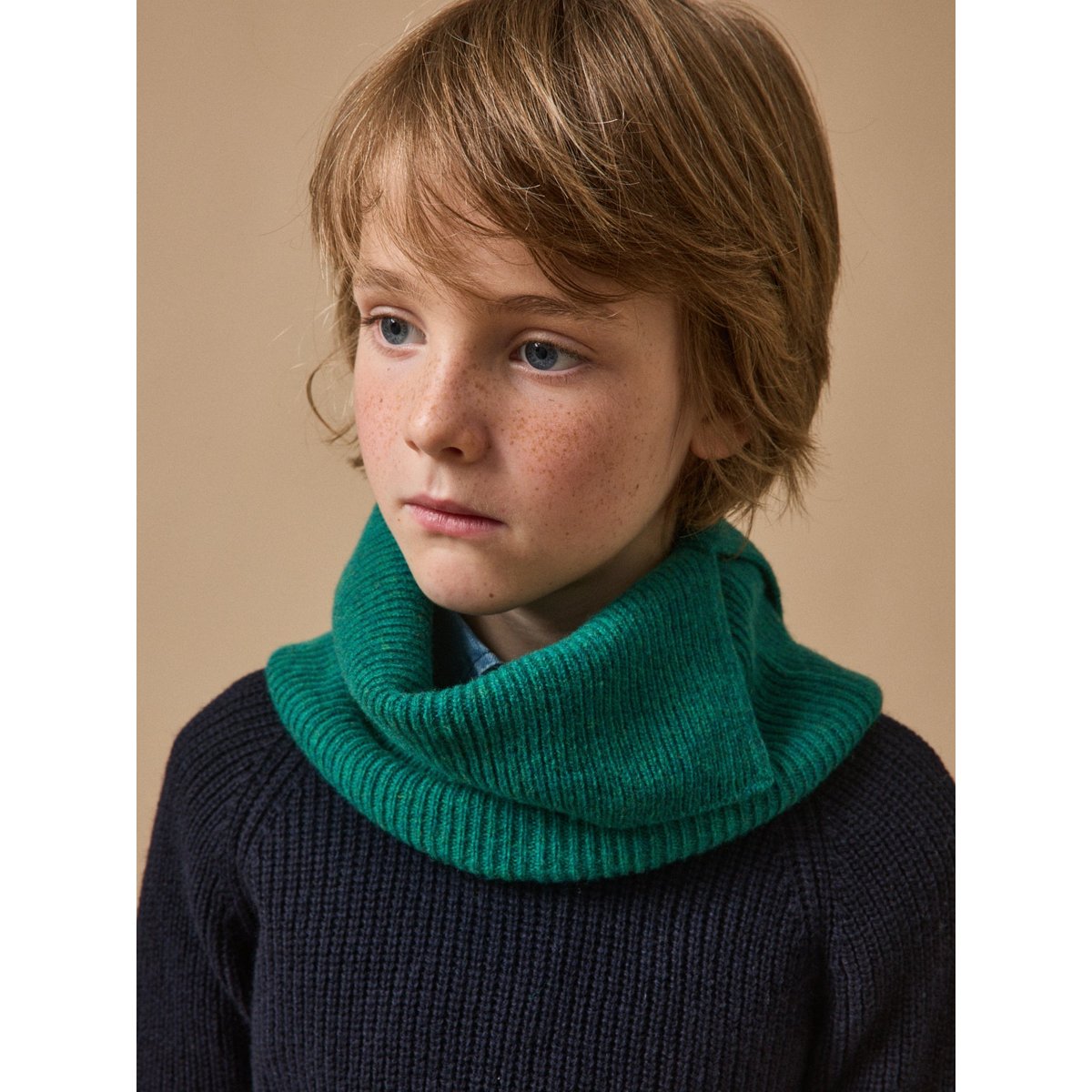 Snood enfant en laine mérinos green, CYRILLUS