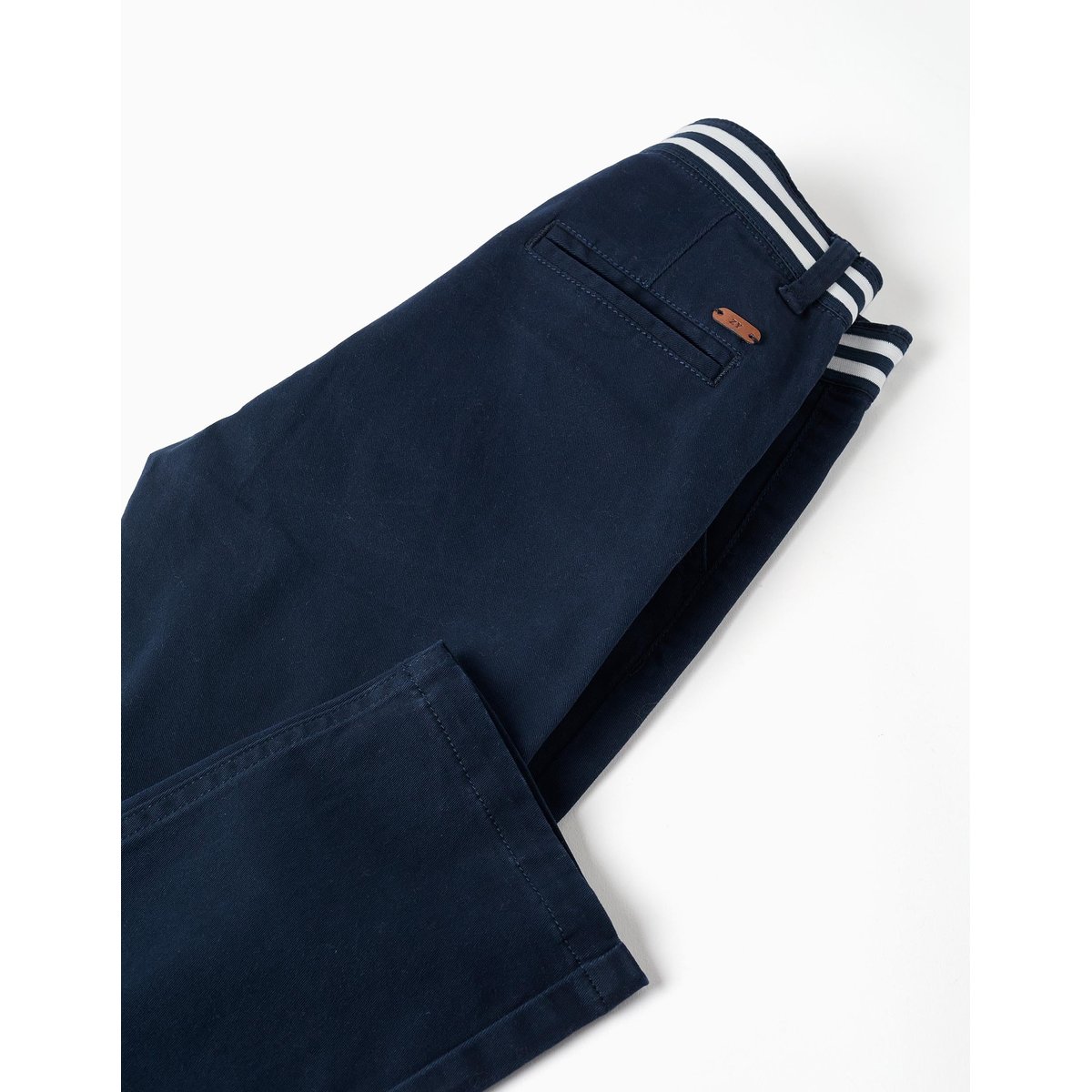 Pantalon chino slim en sergé avec bande rayée bleu, ZIPPY