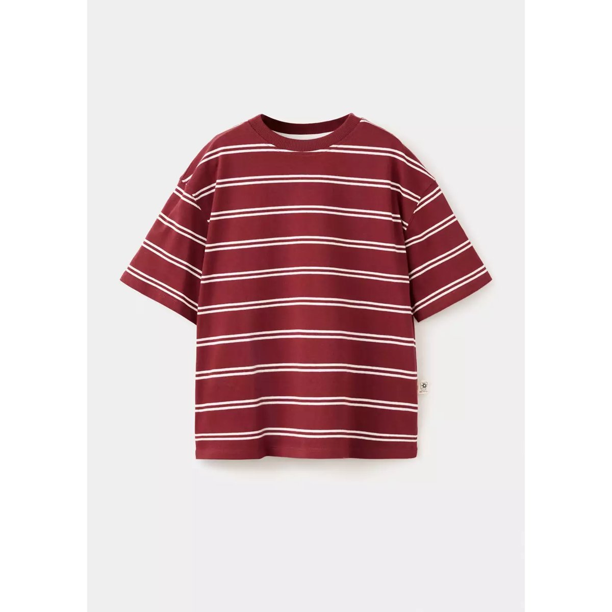 T-shirt coton à rayures grenat, MANGO KIDS