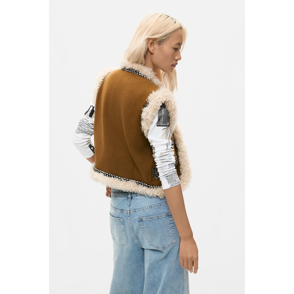 Gilet brodé vert, DESIGUAL