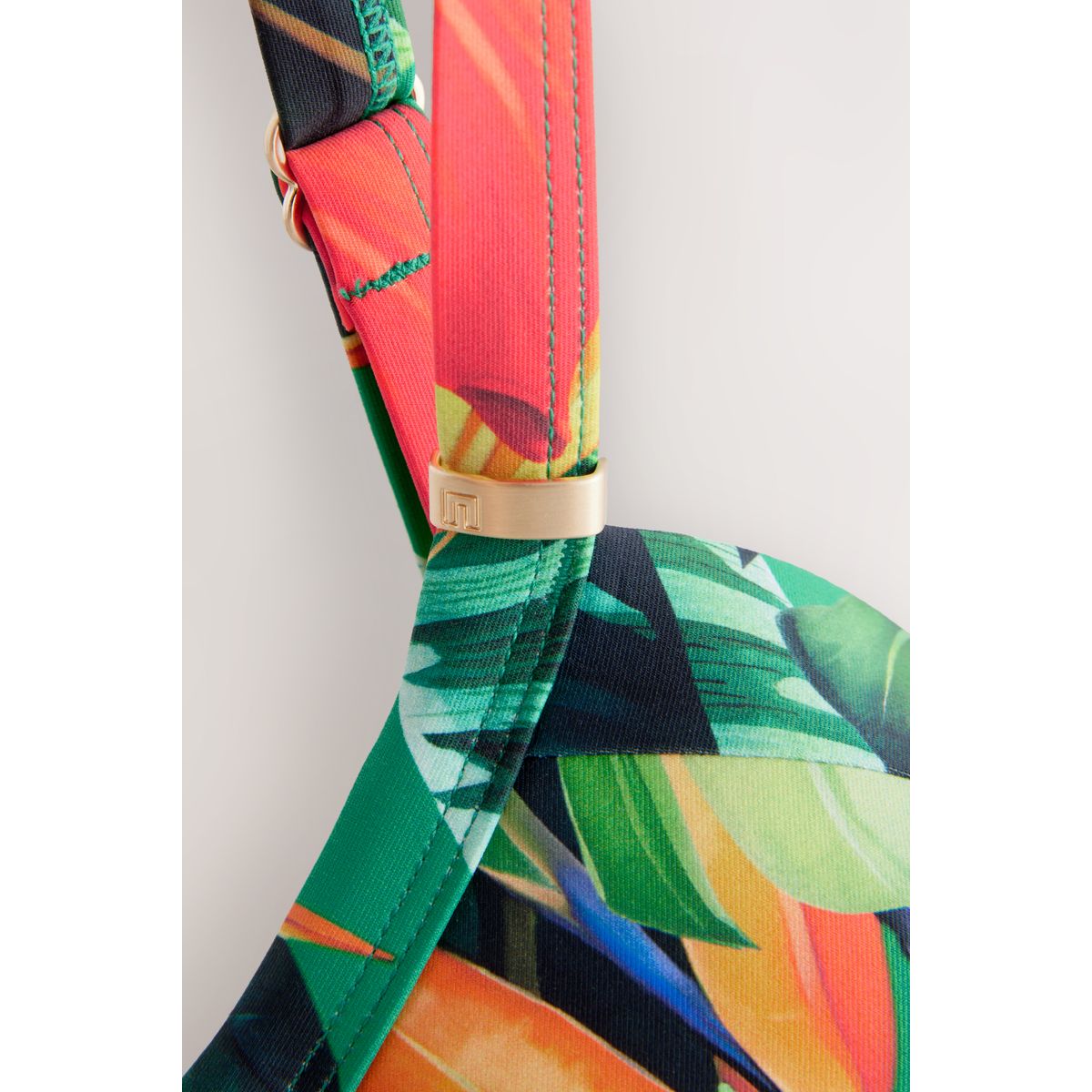 Haut de bikini remodelant rembourré rouge/vert tropical, NEXT