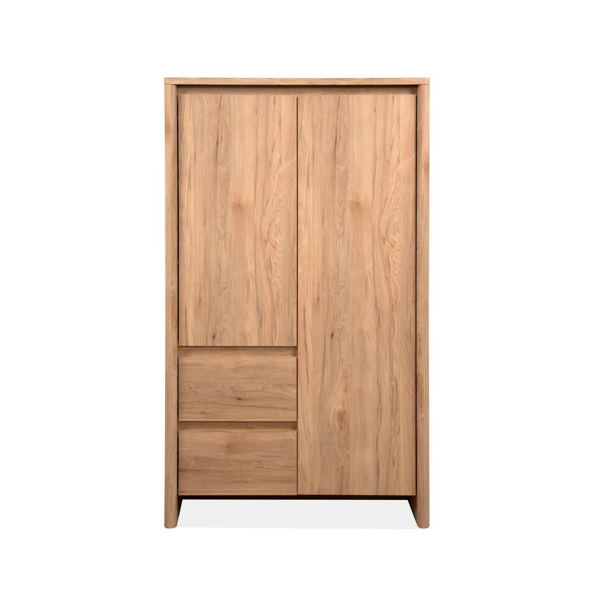 Buffet haut effet bois 2 portes 2 tiroirs ALVA bois naturel, PIER IMPORT