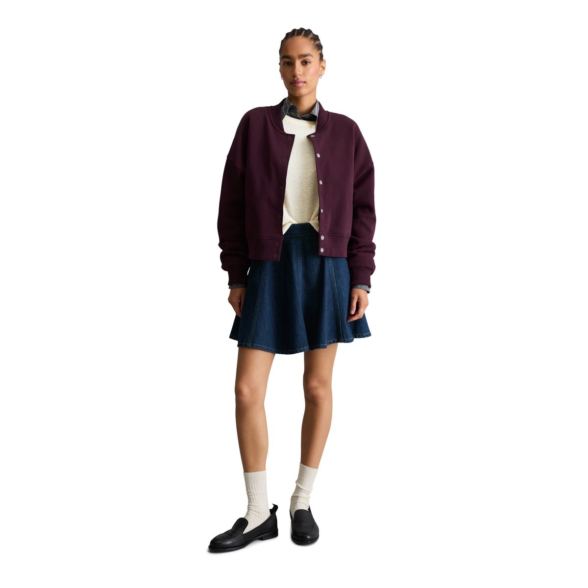 Veste college courte en molleton en coton bio tout doux rouge, MARC O’POLO DENIM