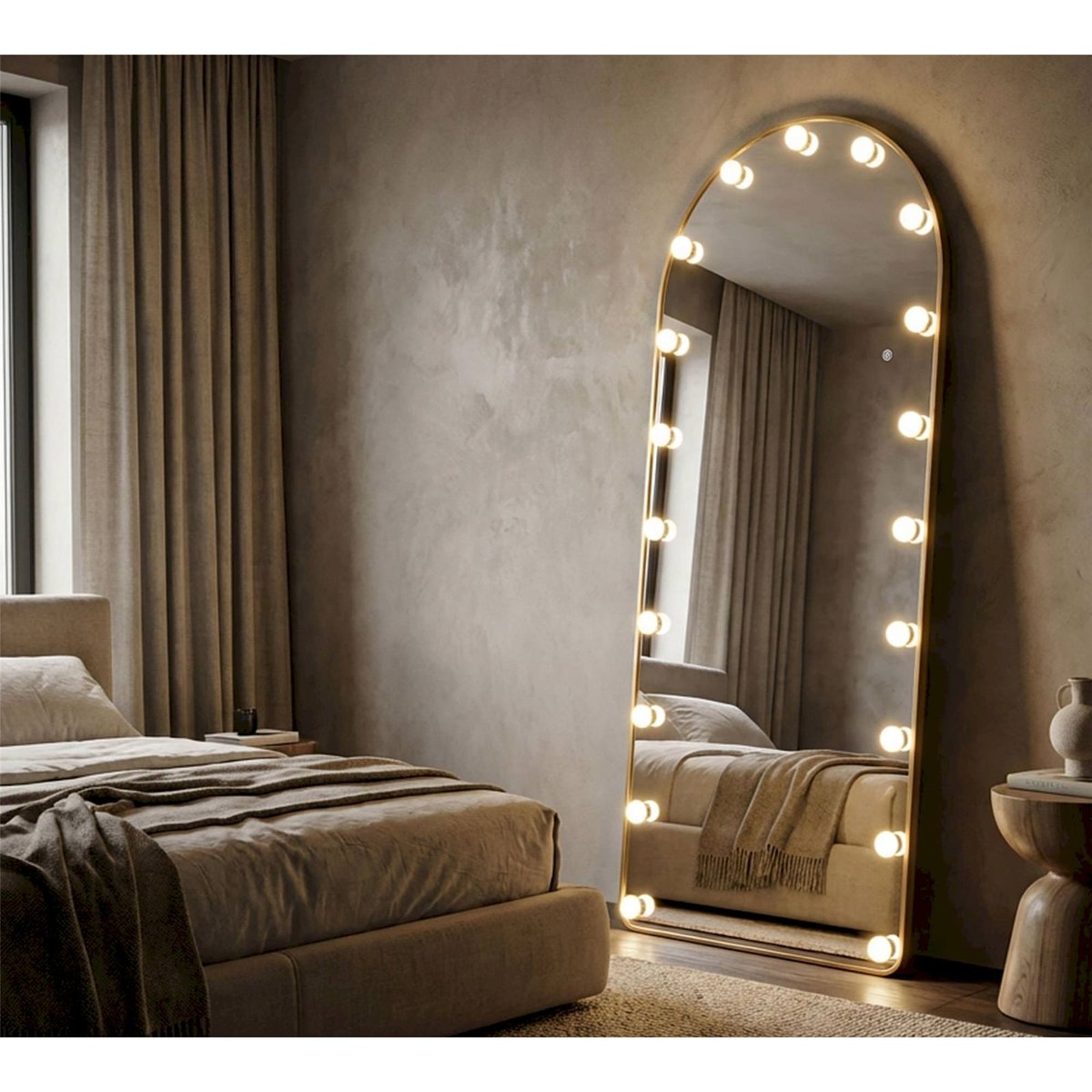 Miroir psyché arche lumineux LED MODERN doré, RECOLLECTION