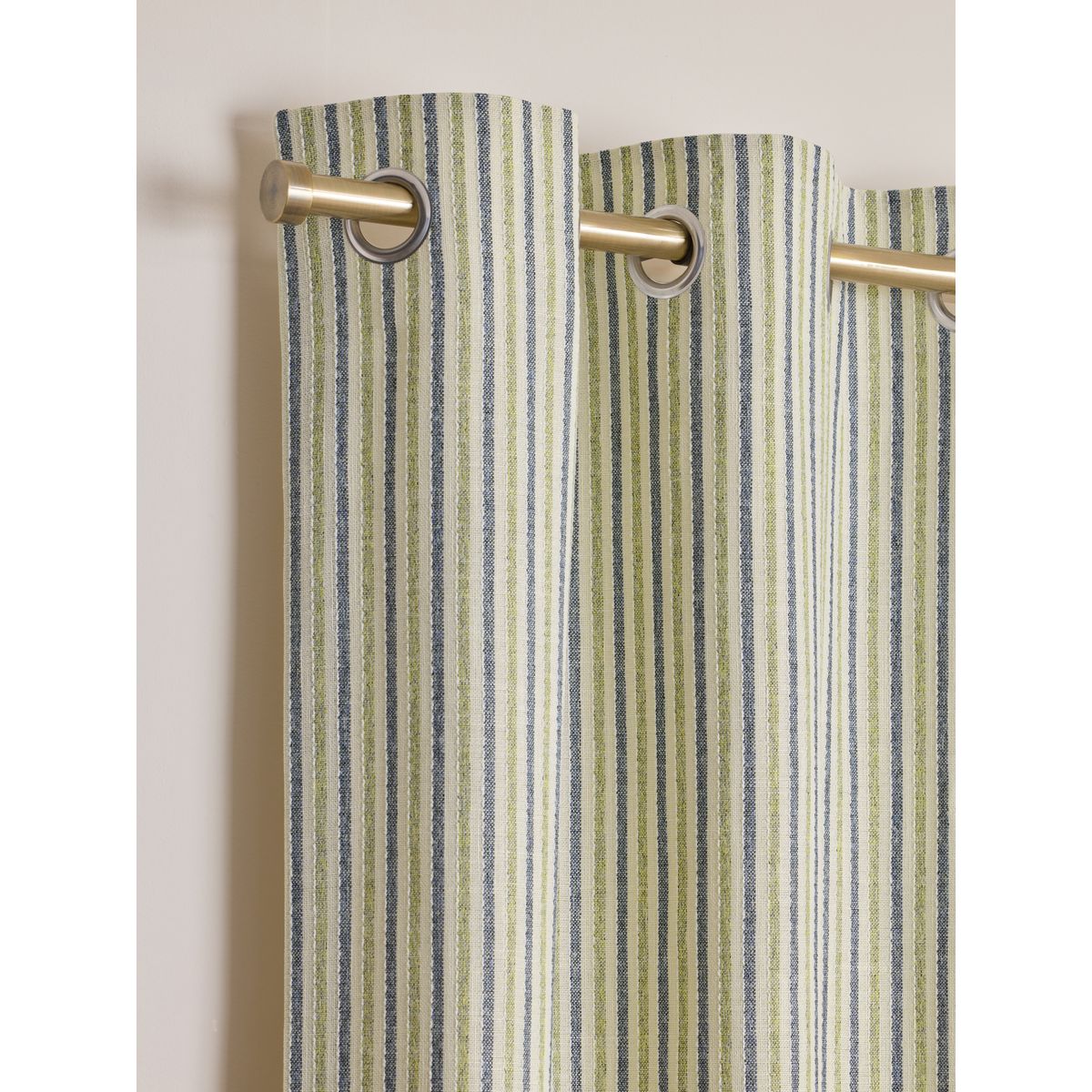 Rideaux à œillets avec rayures bleu/vert, NEXT