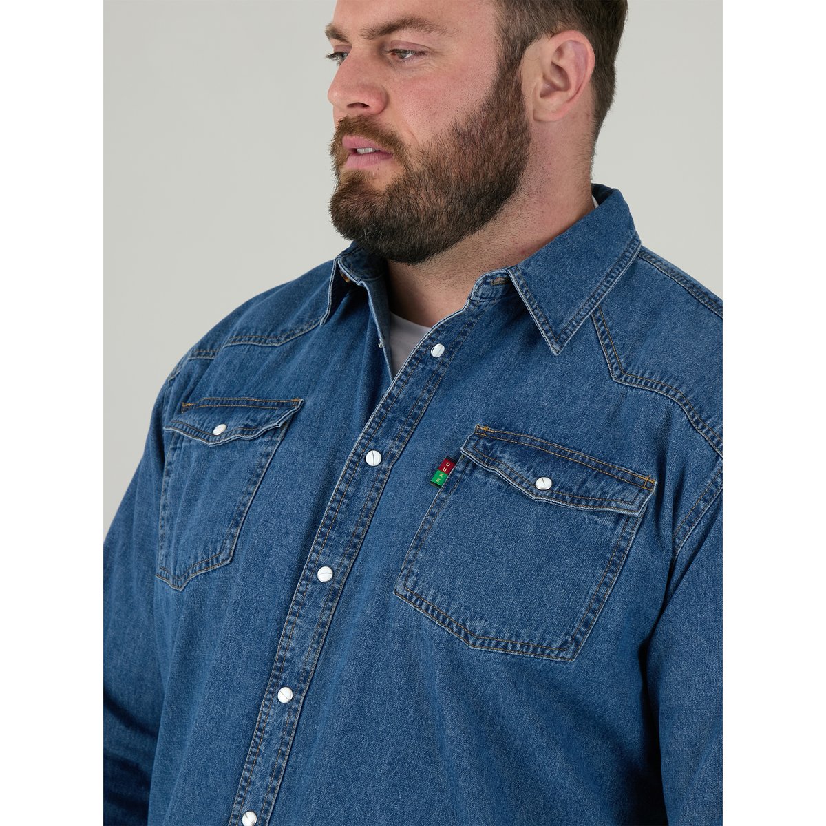 Chemise Denim Grande Taille Western bleu denim, DUKE