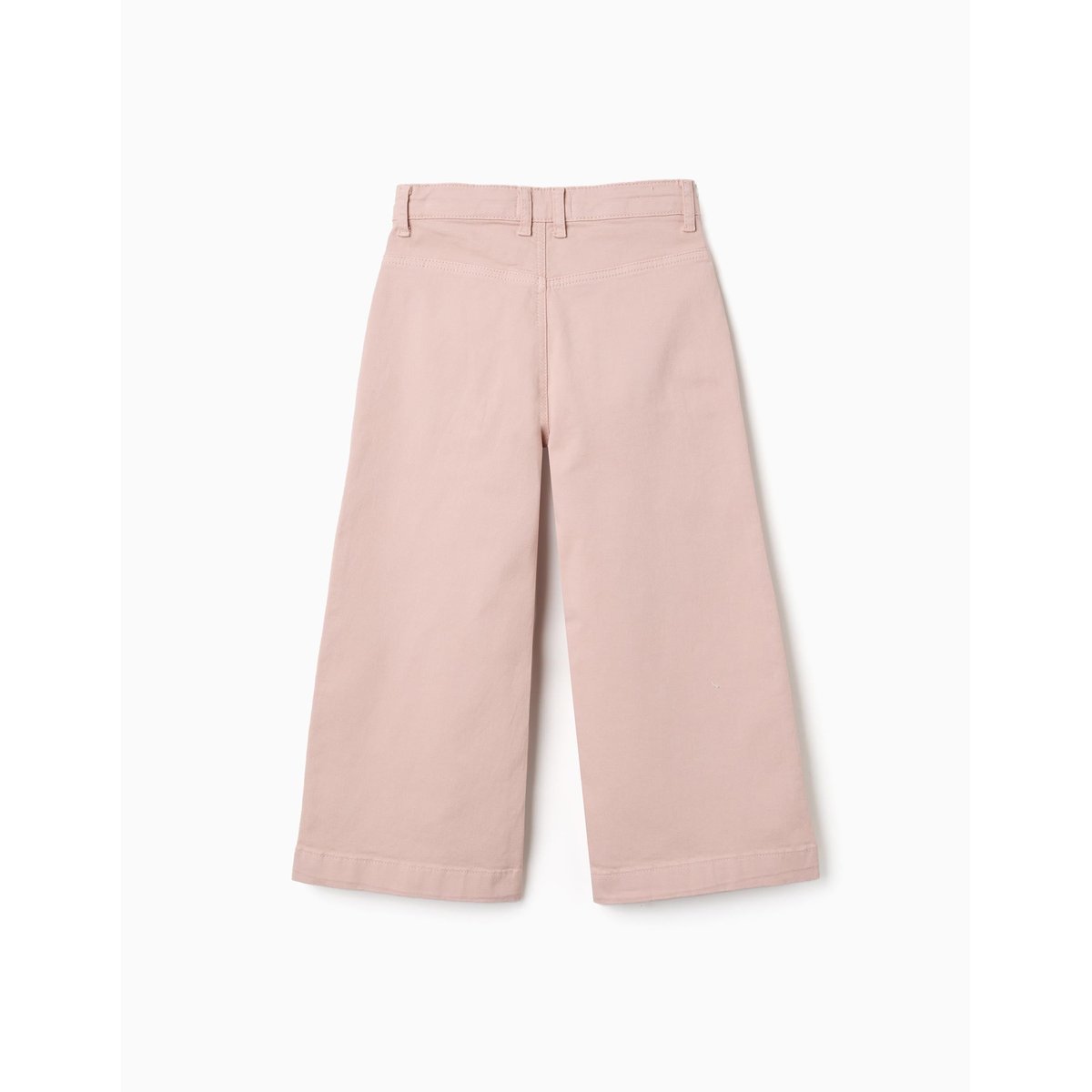 Pantalon en sergé à jambe large avec poches à l'avant rose clair, ZIPPY