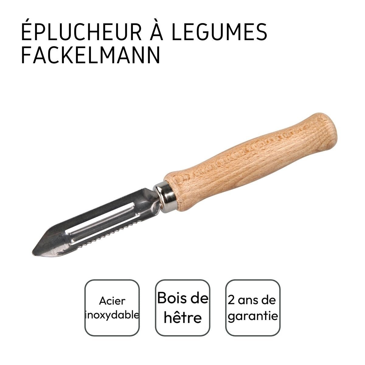 Eplucheur à légumes type économe WOOD EDITION bois,inox, FACKELMANN