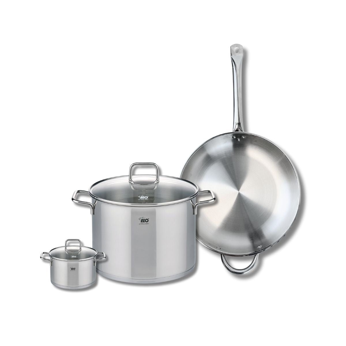 Batterie 1 poêle 32cm + 2 faitouts 12/26cm PROFI CITRIN gris, ELO