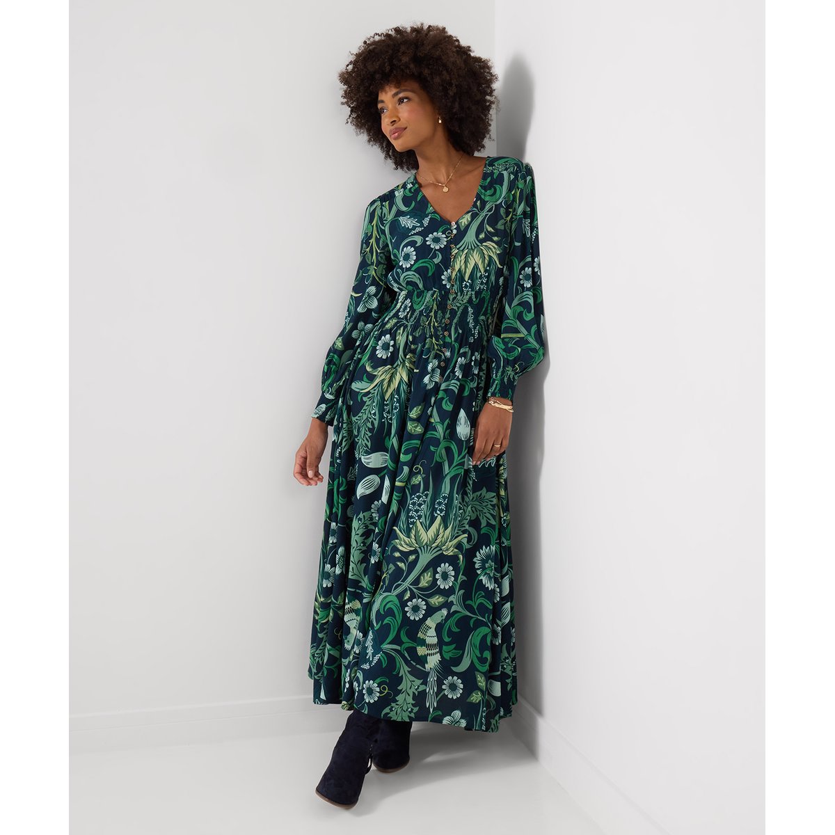 Robe Longue à Manches Longues Florence vert, JOE BROWNS
