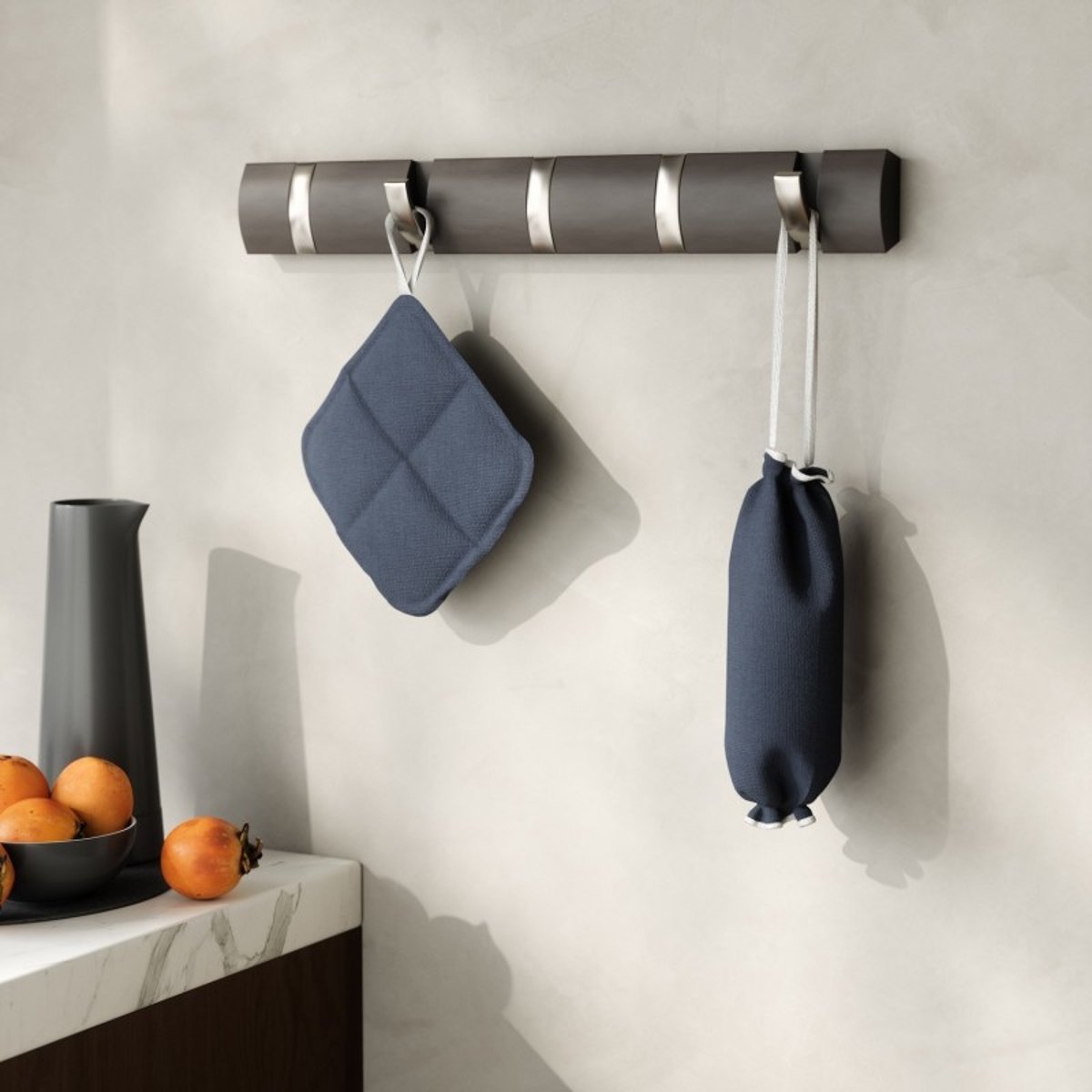Portemanteau mural bois  FLIP bois flotté foncé, UMBRA