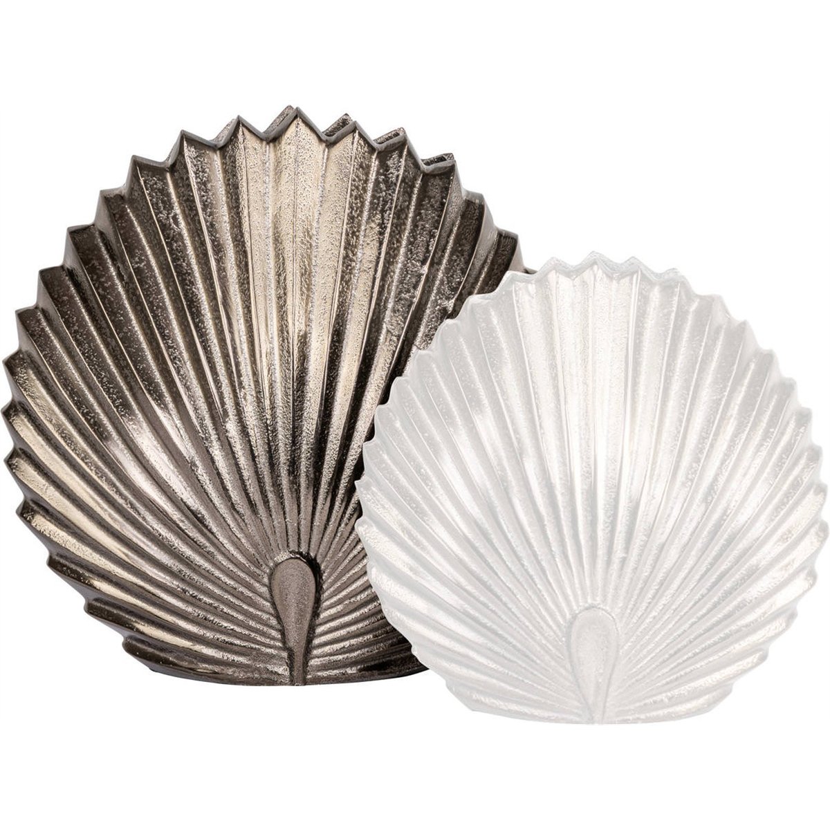 Vase coquillage en aluminium finition laiton laiton antique, RECOLLECTION