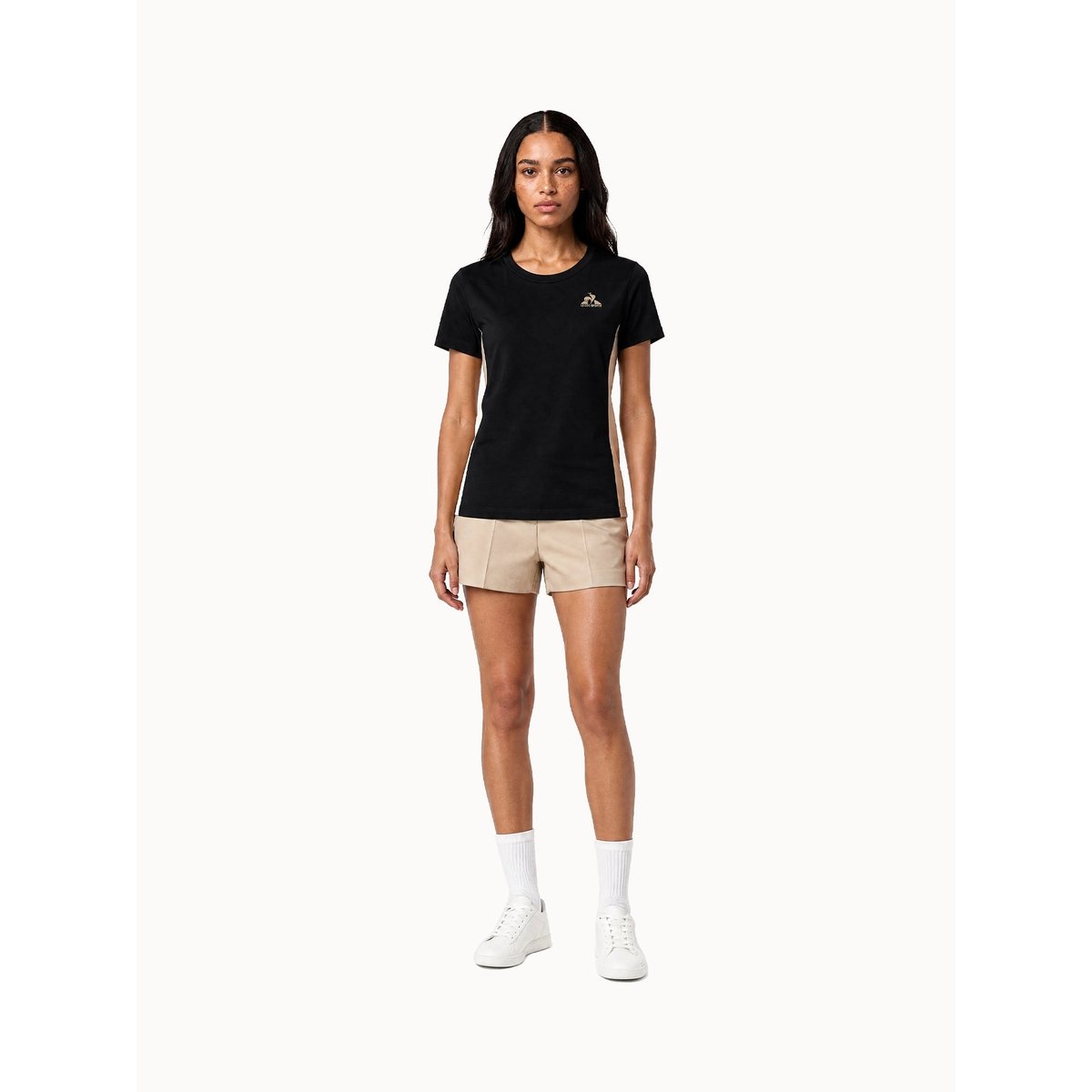 T-shirt en jersey de coton avec bandes côtés contrastées NOEL black, LE COQ SPORTIF