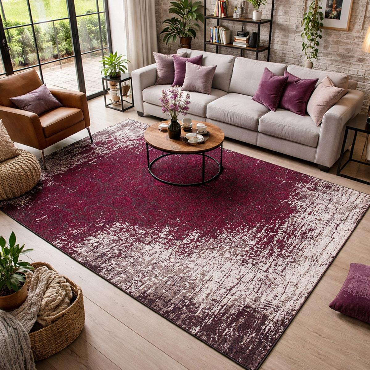 Tapis kilim fait main motif géométrique AURATA rose, UN AMOUR DE TAPIS