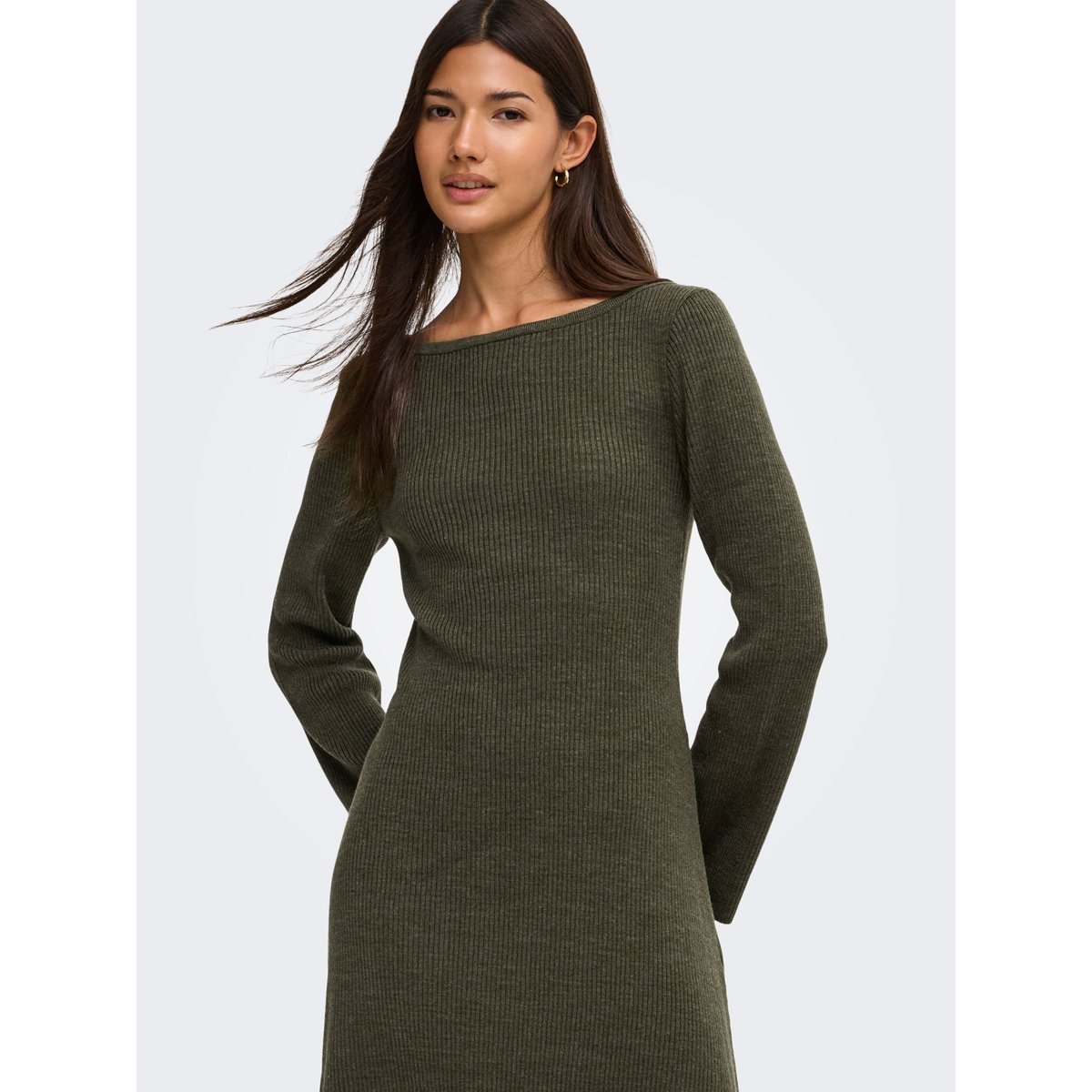 Robe En Maille verte - burnt olive, ONLY
