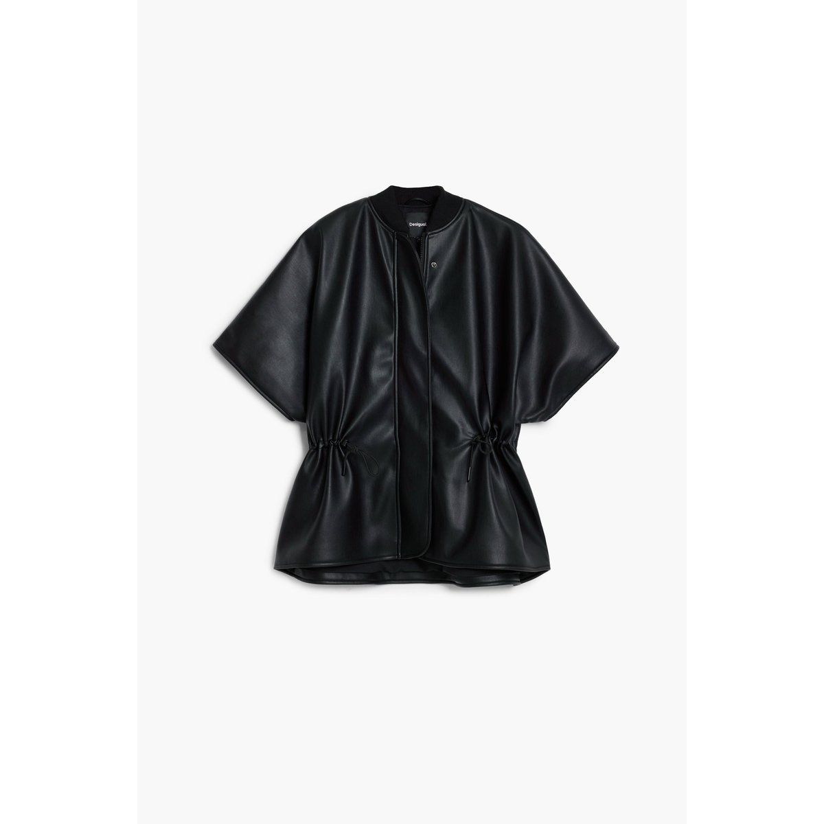 Poncho effet cuir à reliefs noir, DESIGUAL