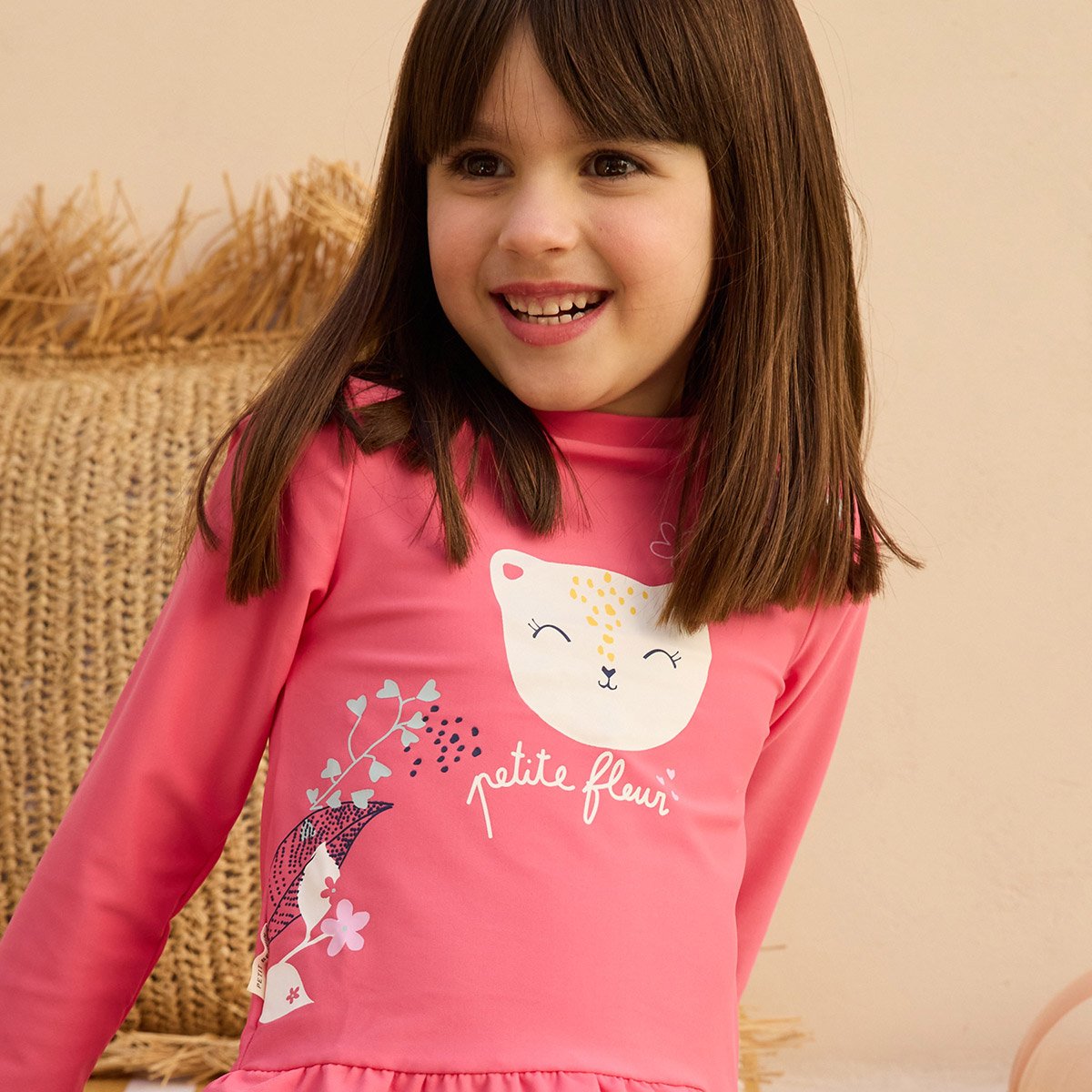 Maillot de bain bébé 2 pièces t-shirt de protection UV & culotte Ciao Milano rose, PETIT BEGUIN