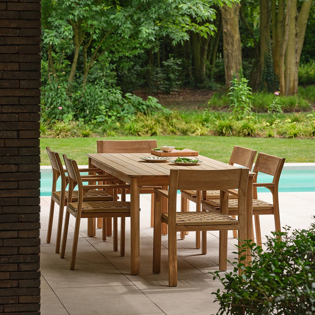Fauteuil de jardin en teck et rotin PIANA naturel, BERAH GETAH