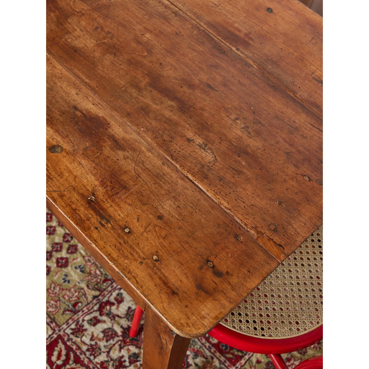 Table de ferme en chêne Francine N°1132 - Bon état bois foncé, DEBONGOUT