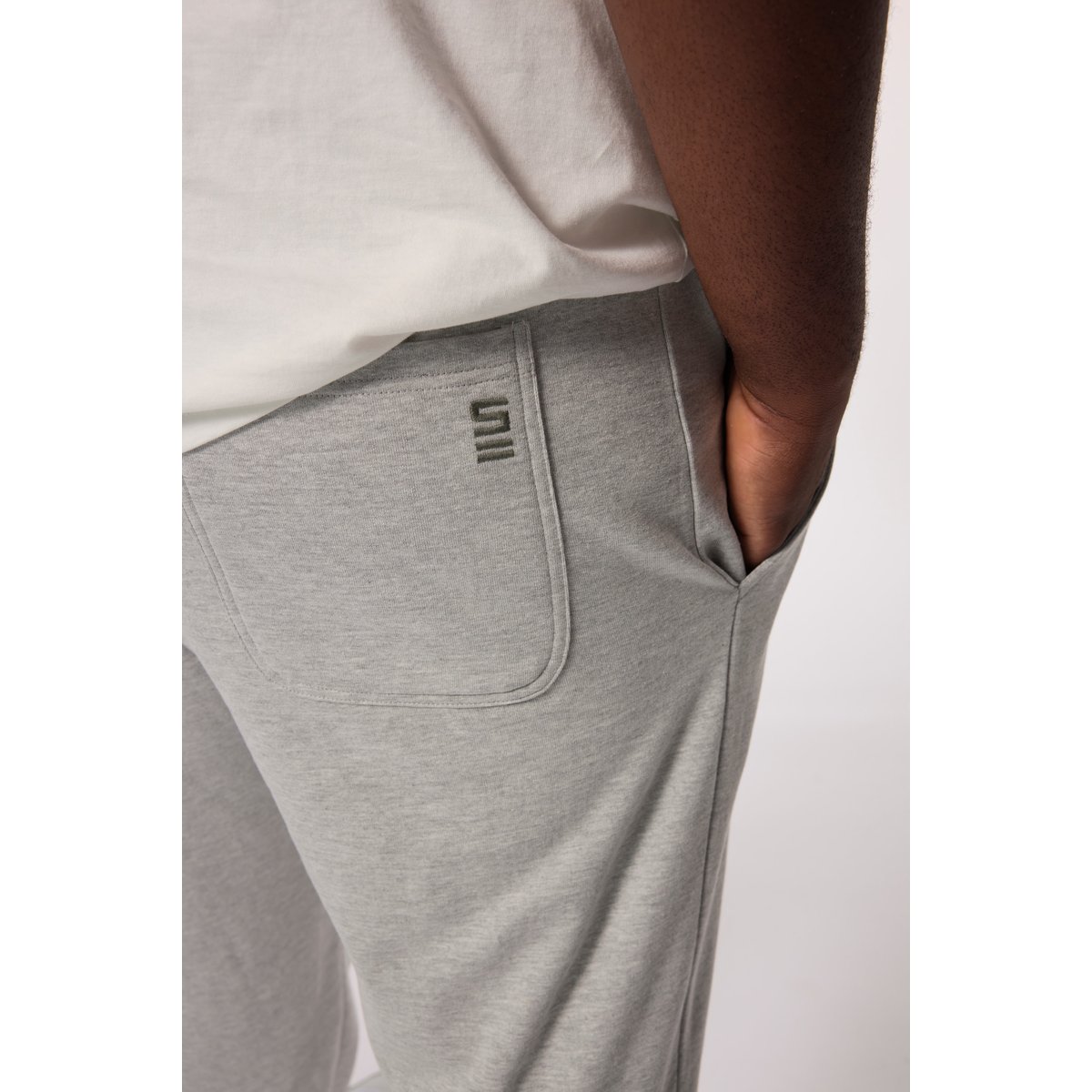 Pantalon en molleton gris chiné, STHUGE