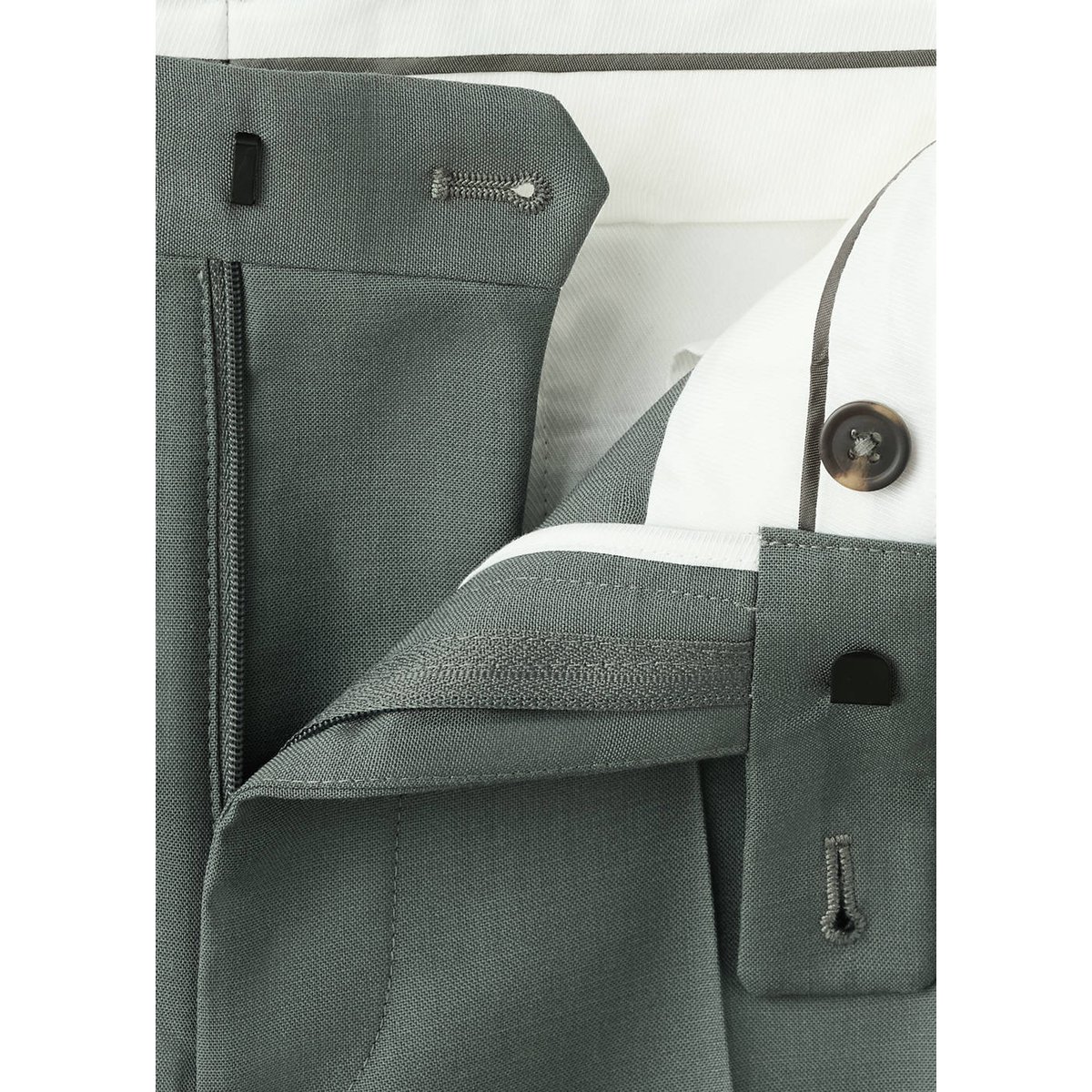 Pantalon costume Turín 100 % laine vert, MANGO MAN