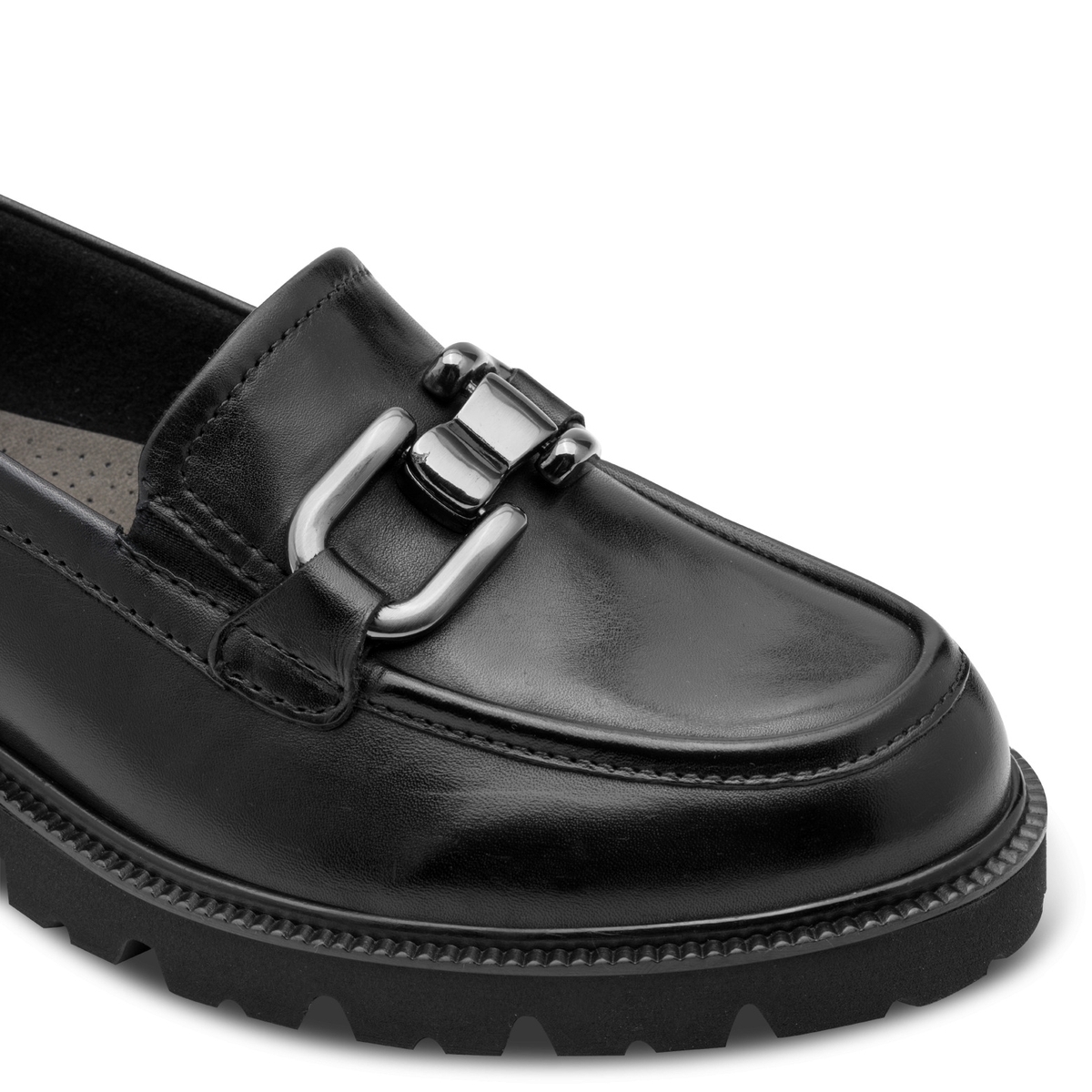 Slipper en cuir noir nappa, TAMARIS