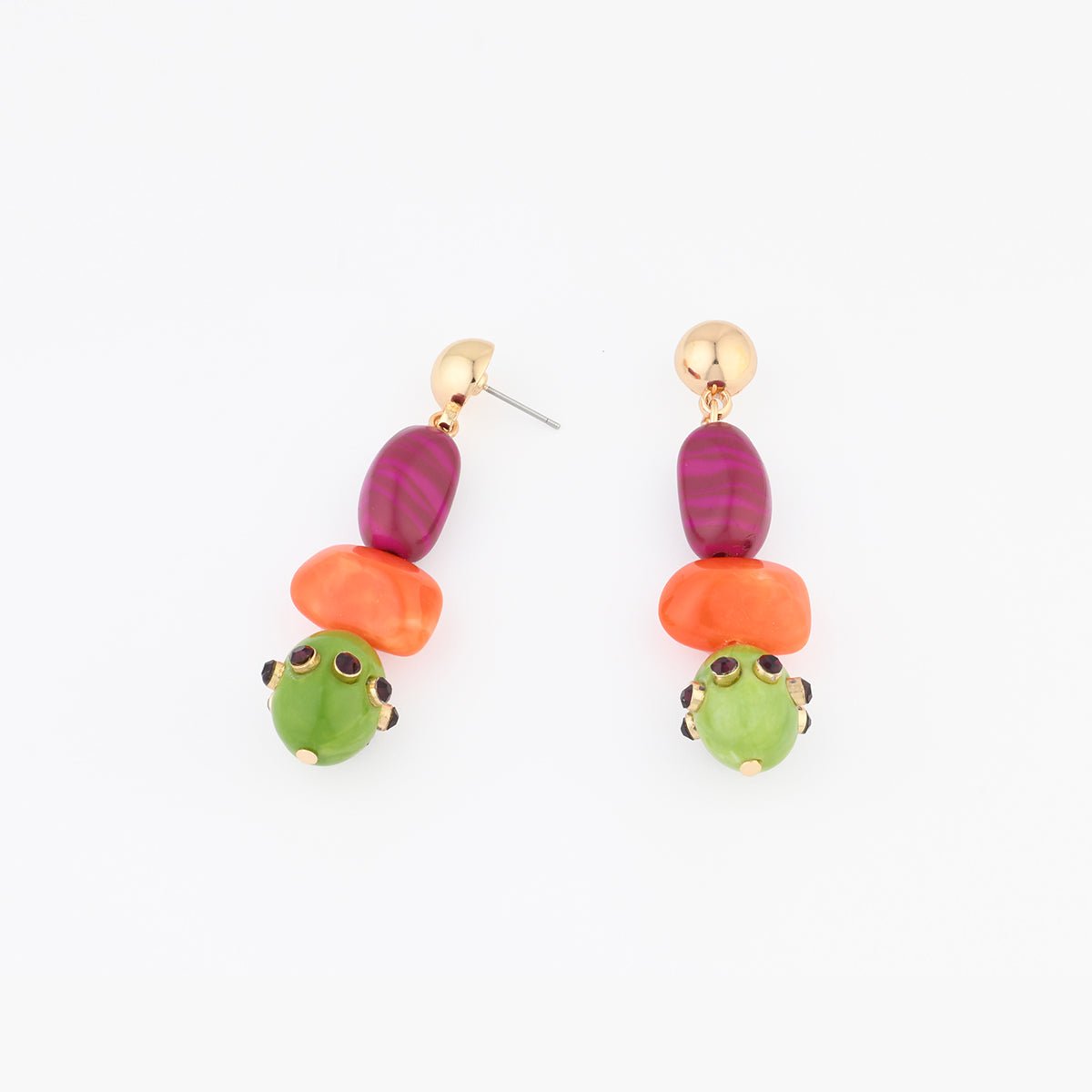 Boucles d'oreilles perles fantaisie multicolore multicolore, BALABOOSTE