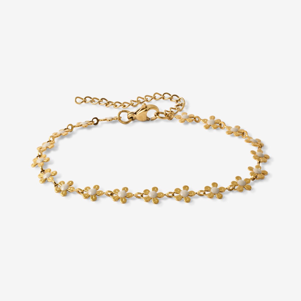 Bracelet chaine fleurs en acier inoxydable doré, BALABOOSTE