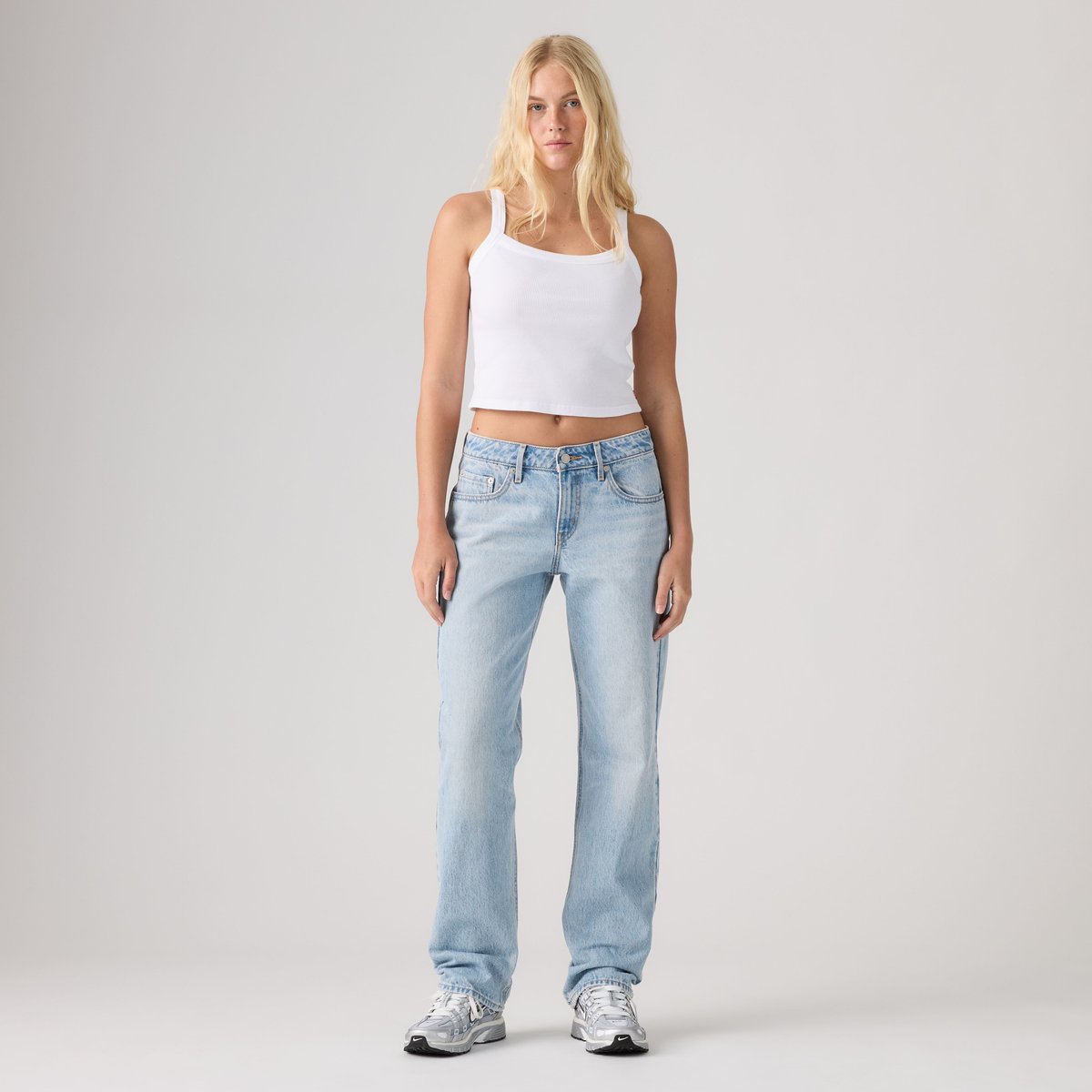 Jean Low Straight bleu - blasted stone clean, LEVI'S