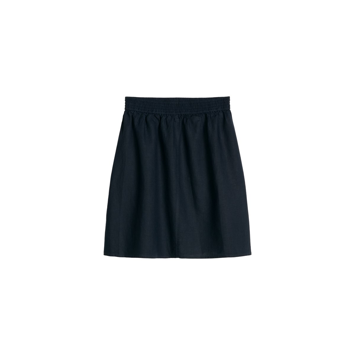 Jupe en lin flared avec ceinture élastique bleu foncé, MARC O'POLO