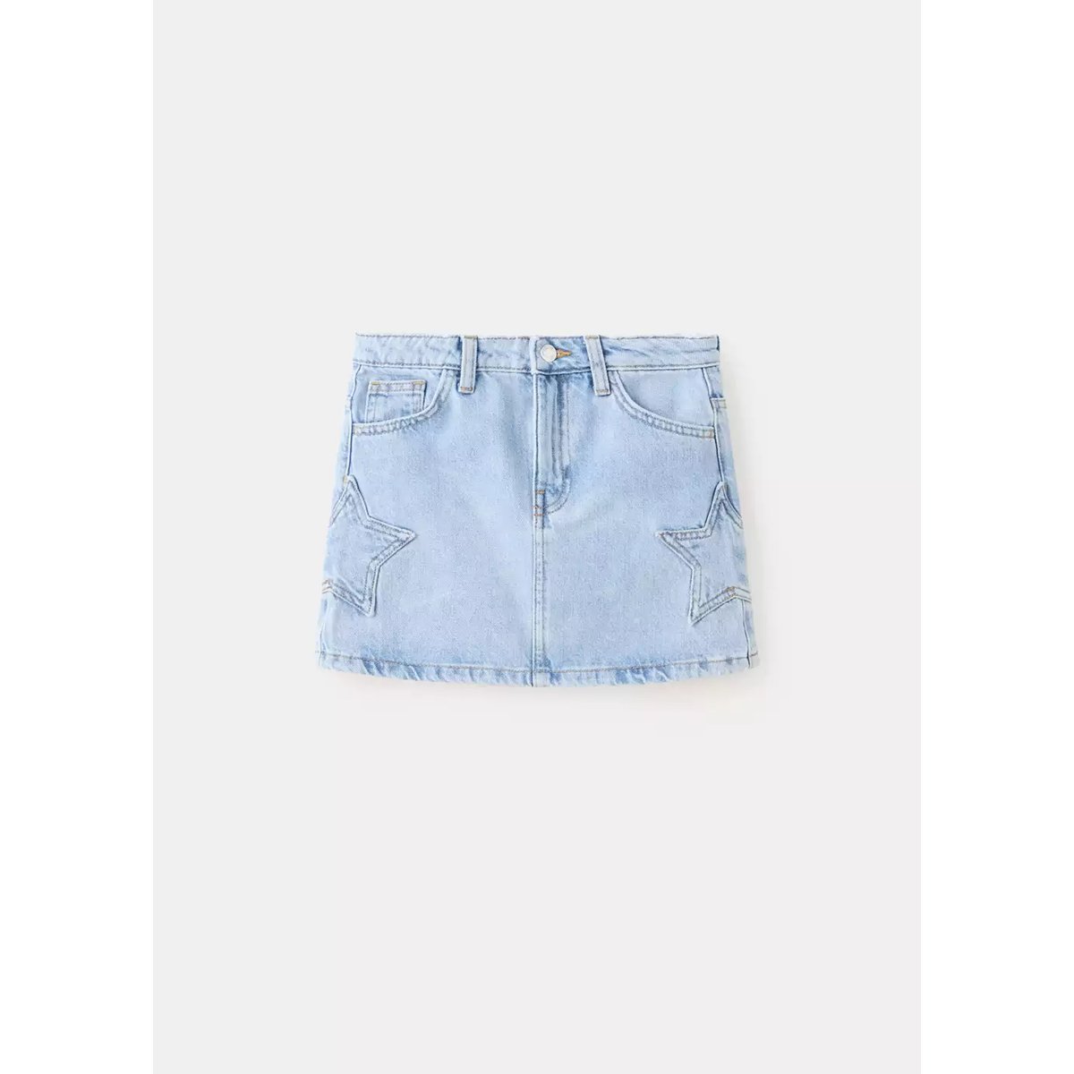 Jupe en jean à étoiles bleu clair, MANGO KIDS
