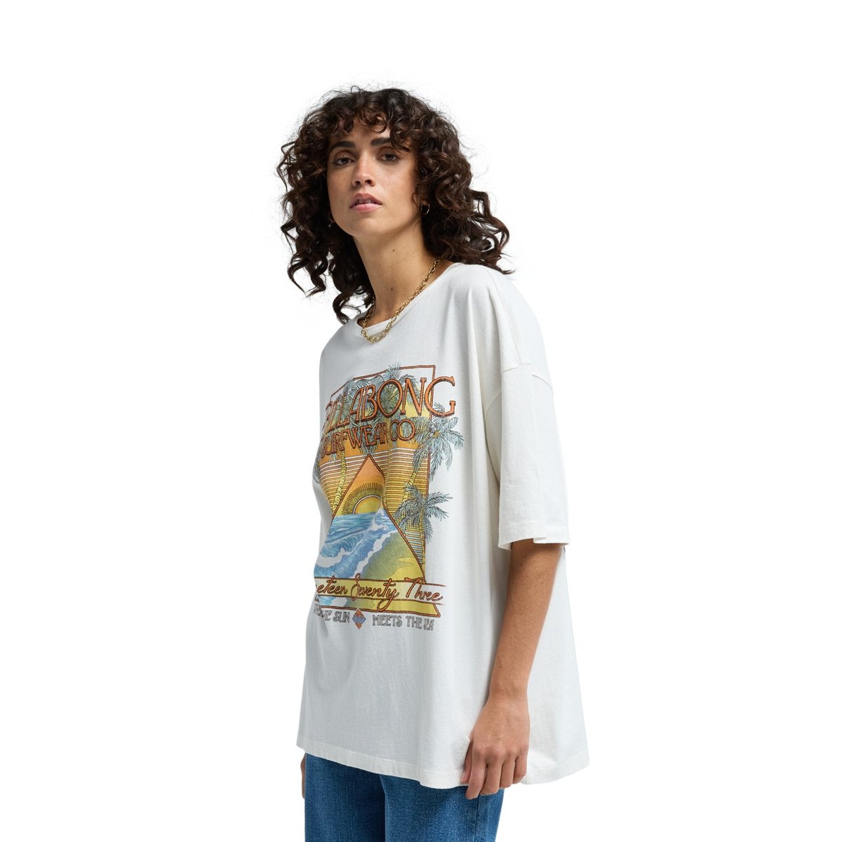 T shirt manches courtes SUN MEETS SEA blanc salt crystal, BILLABONG