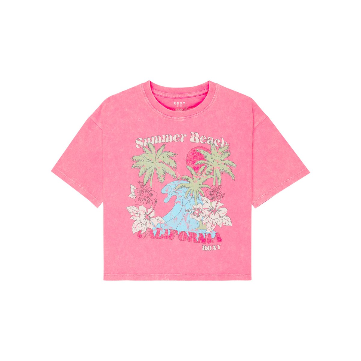 T-Shirt, manches courtes, col rond, . rose pink cosmos, ROXY