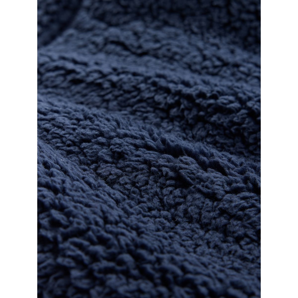 Robe de chambre zippé en peau lainée bleu marine, NEXT
