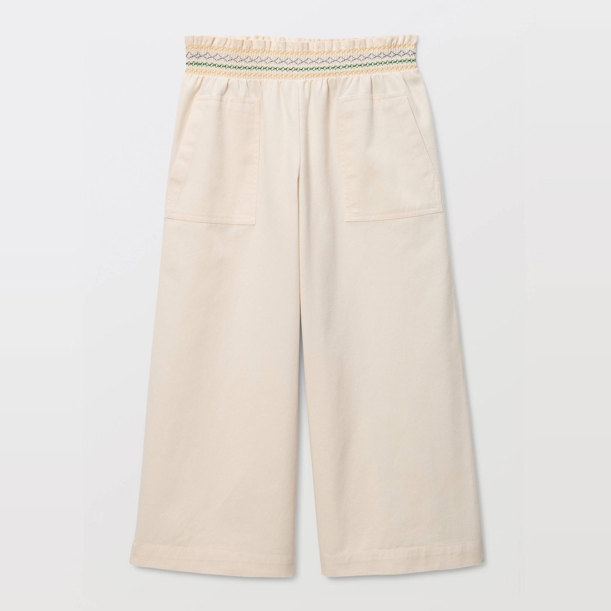 Pantalon taille élastiquée naturel, MONOPRIX