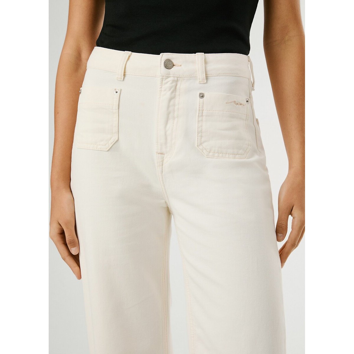 Lexa Straight Jeans with High Waist ecru , PEPE JEANS