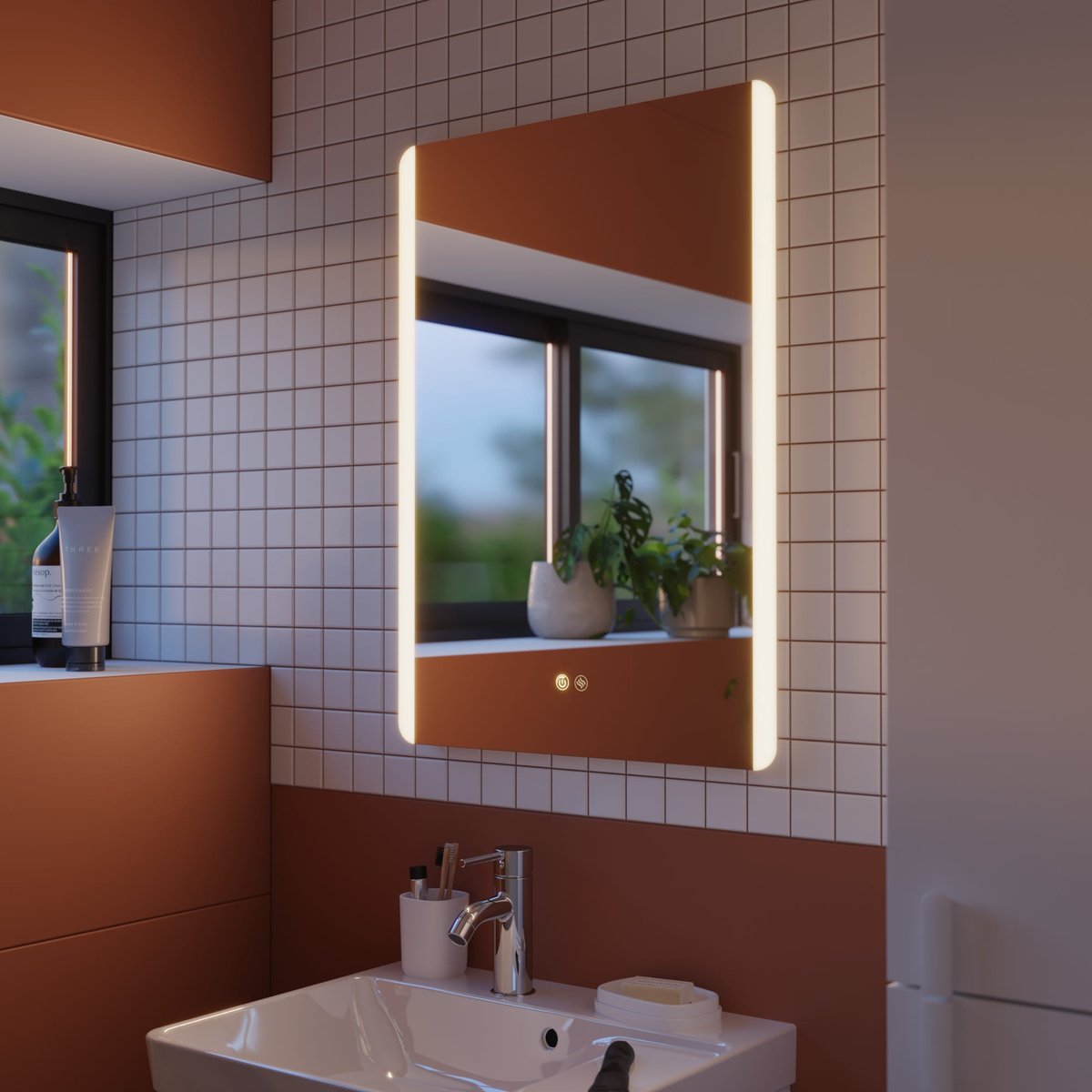 Miroir avec lumières intégrées, EASY transparent, SENSEA