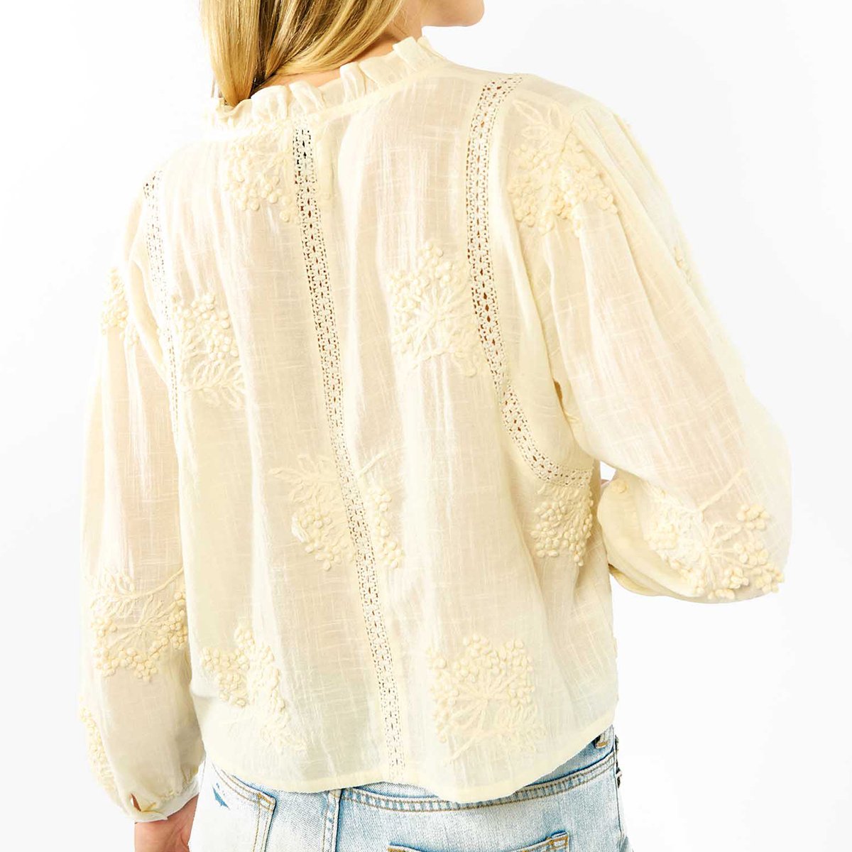 Blouse en coton brodé TERESA blanc, WILD