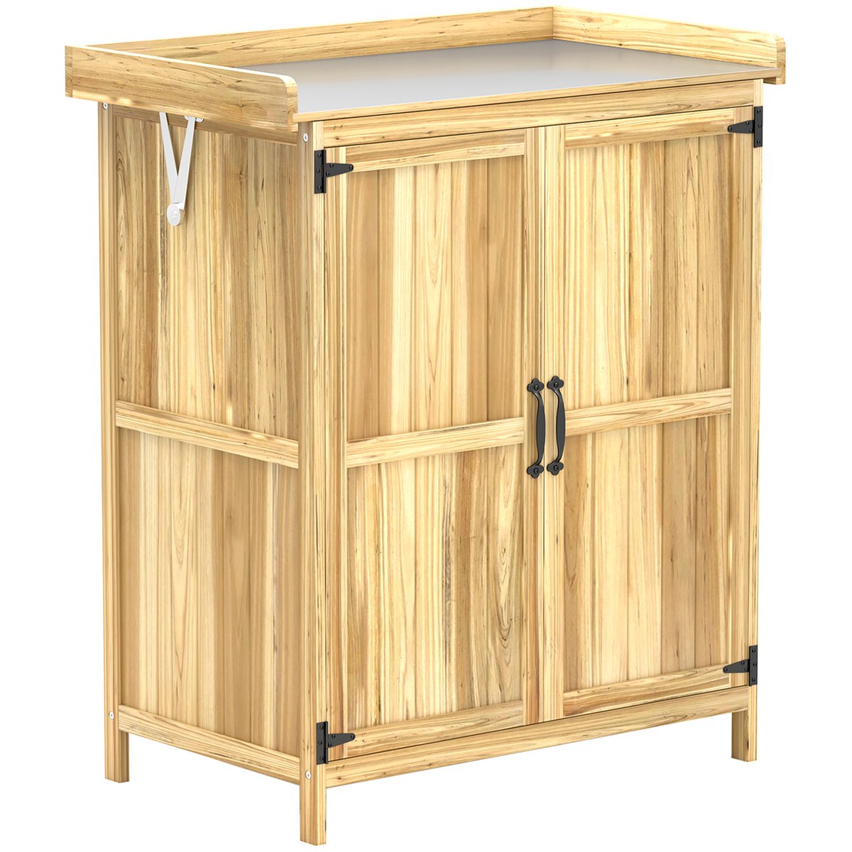 Armoire de jardin 2 en 1 beige, OUTSUNNY