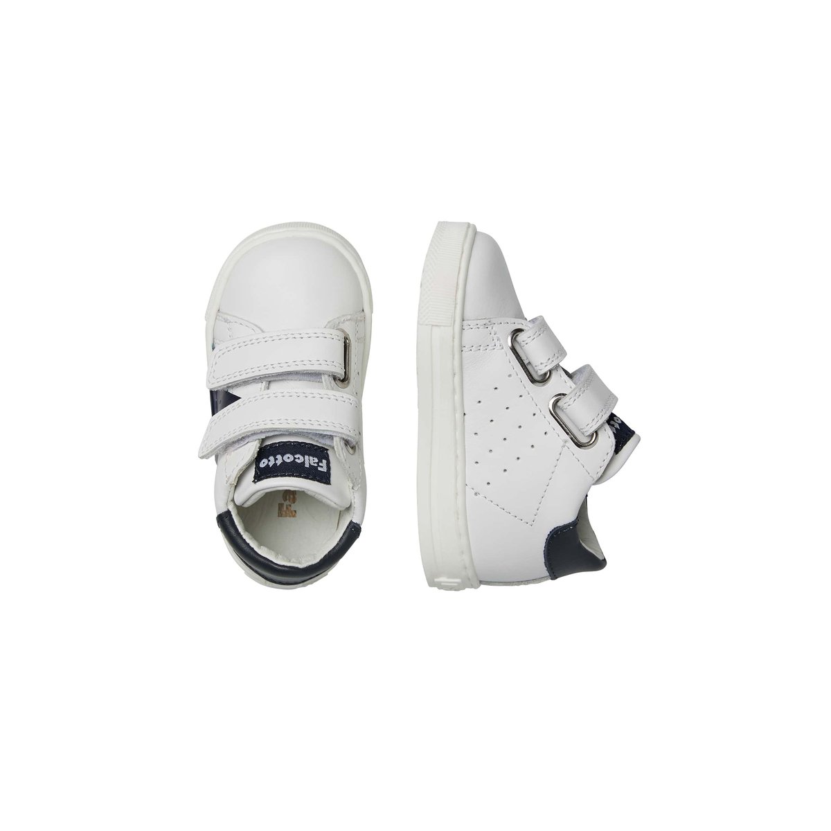 Sneakers en cuir avec étoile SALAZAR 3 VL blanc-bleu, FALCOTTO
