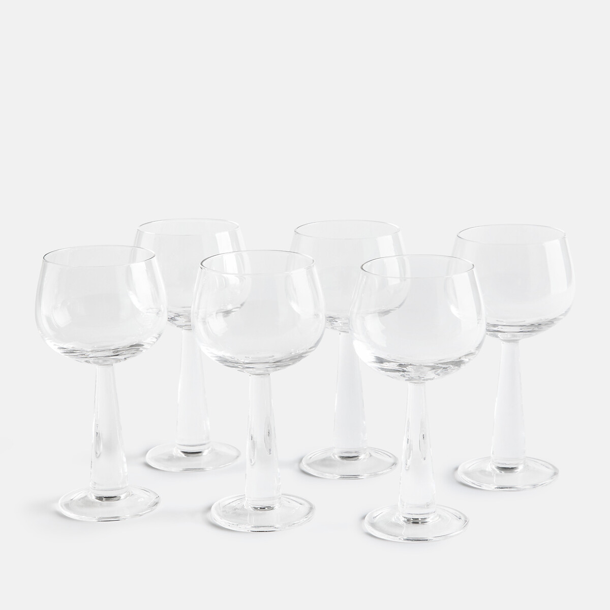 Lot de 6 verres forme ballon, pied haut, LAZIE transparent, LA REDOUTE INTERIEURS