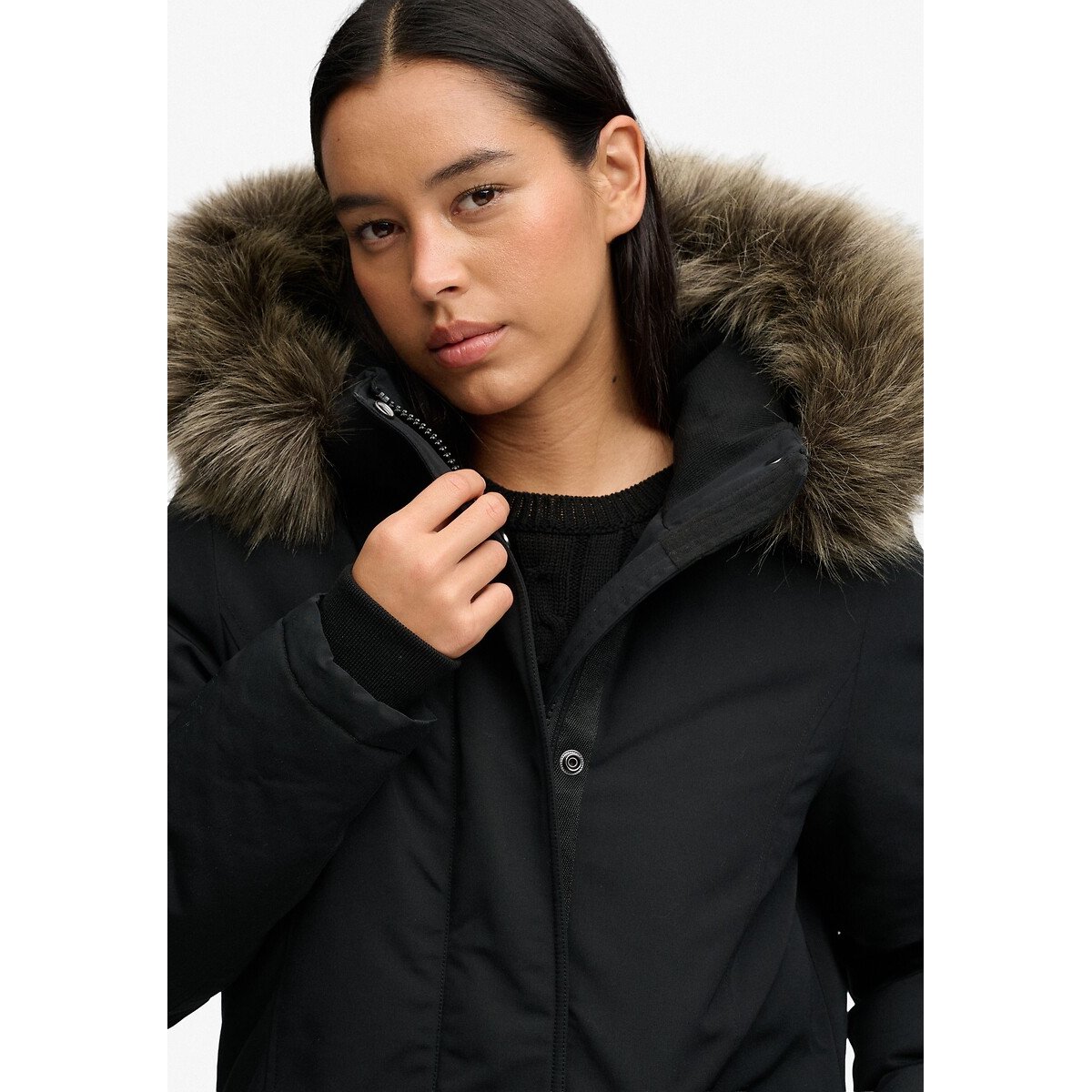 Parka à capuche Everest noir, SUPERDRY