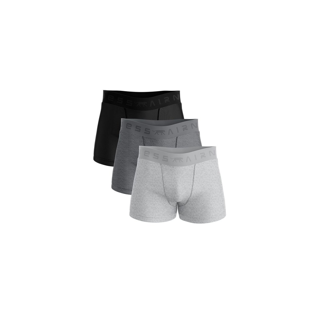 Lot De 3 Boxers, , En Coton gris clair/gris foncé/anthracite, AIRNESS