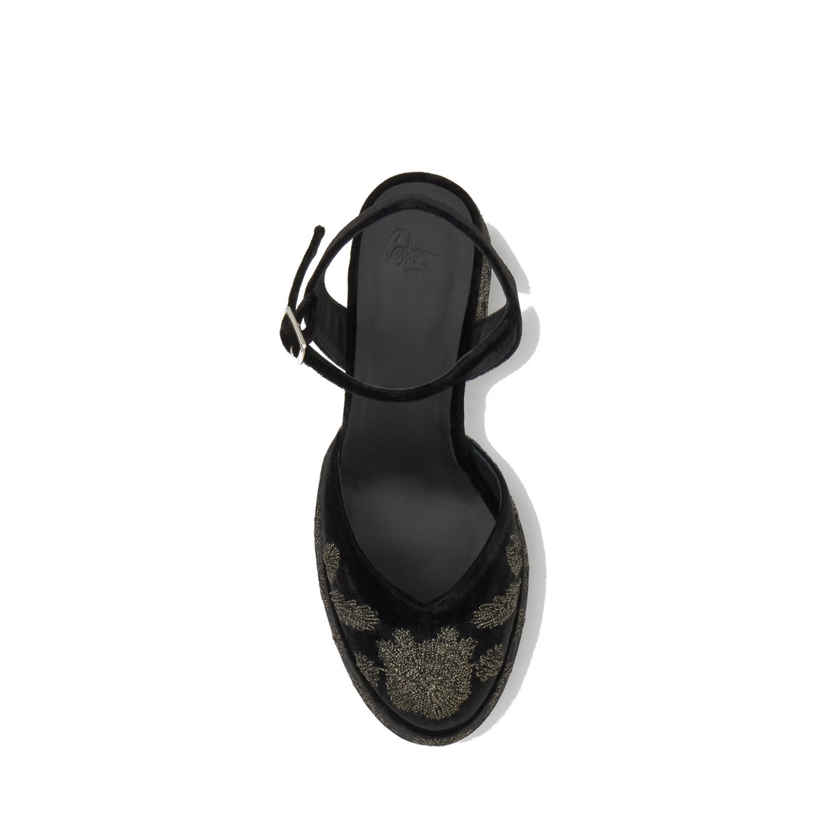 Escarpins à talon bloc brodés VIRGO noir, CASTANER