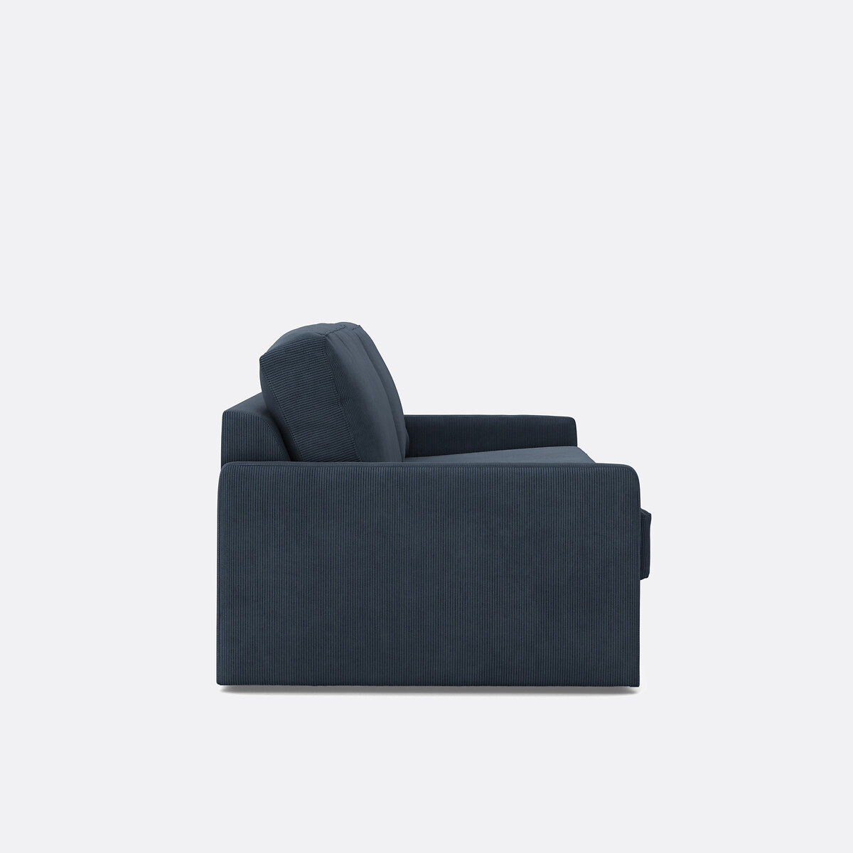 Canapé convertible, mousse, en velours côtelé fines côtes, MARTA bleu nuit, LA REDOUTE INTERIEURS